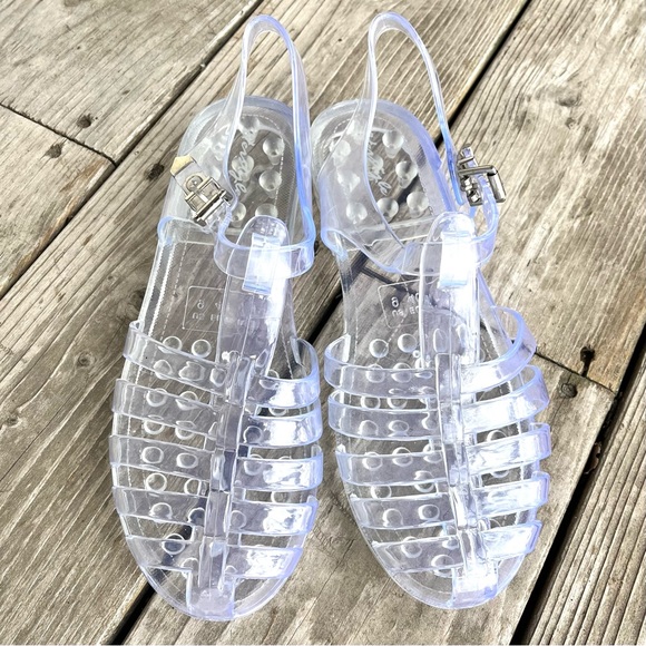 HER STYLE Clear Jelly Buckle Sandals Sz 9 - Picture 2 of 5